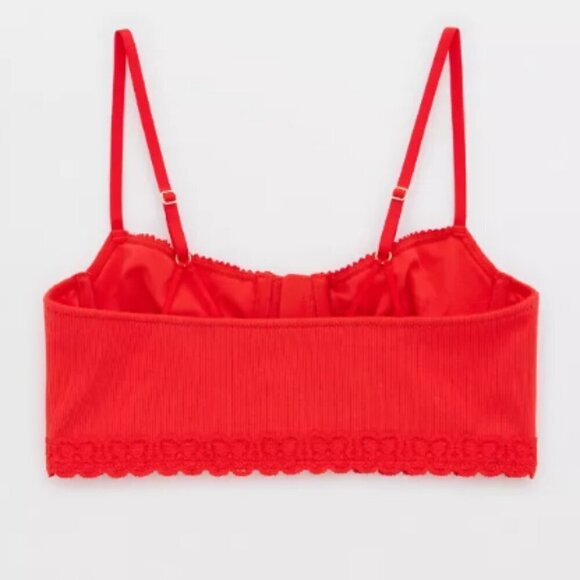 NWT Aerie Show Off Cozy Rib Unlined Corset Bra 36B - Picture 4 of 9